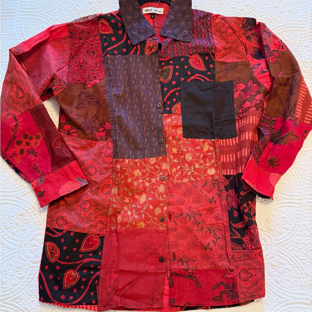 Patchwork Long Sleeve Shirt Boutique